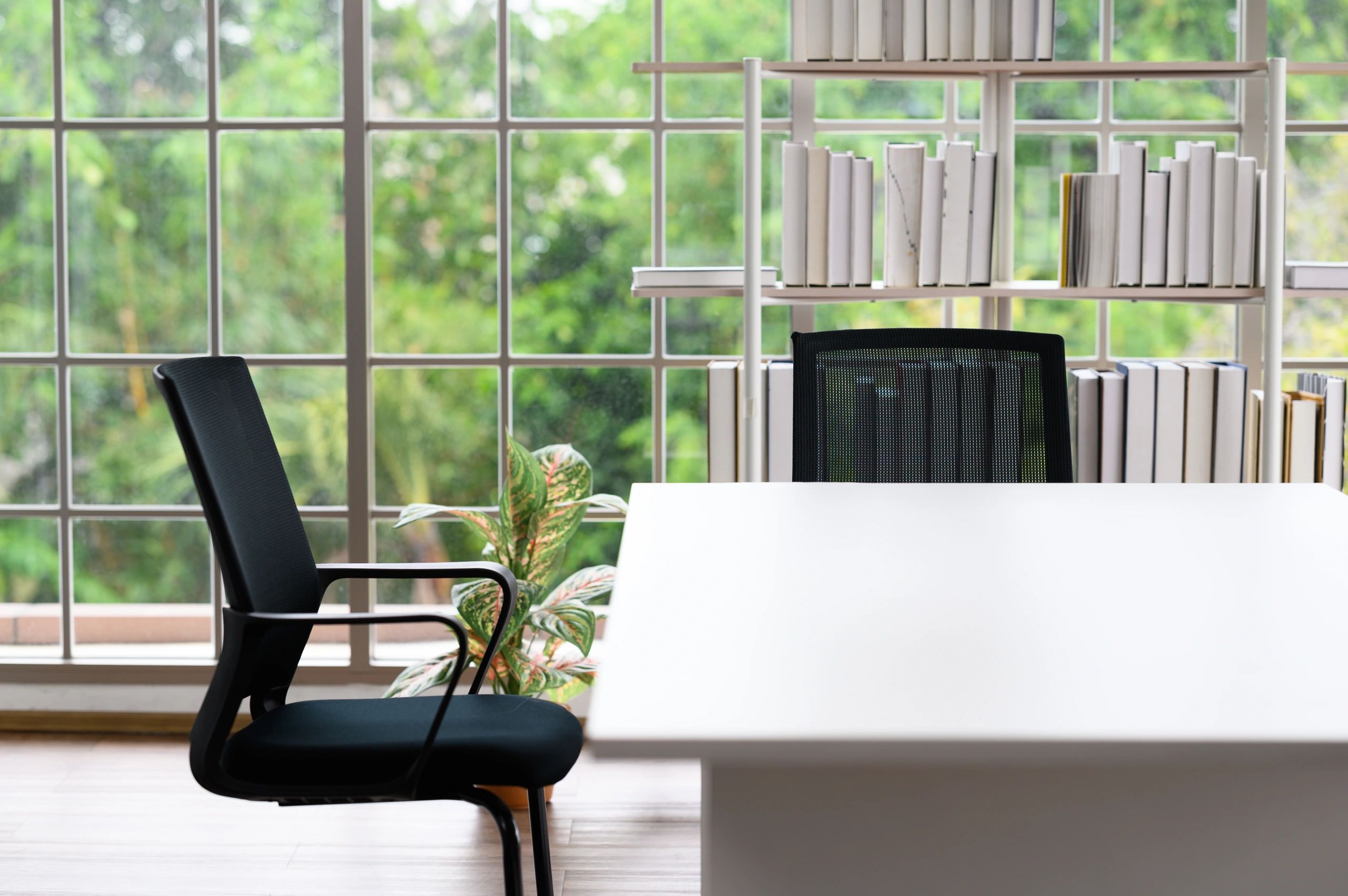 Modern desk and workspace