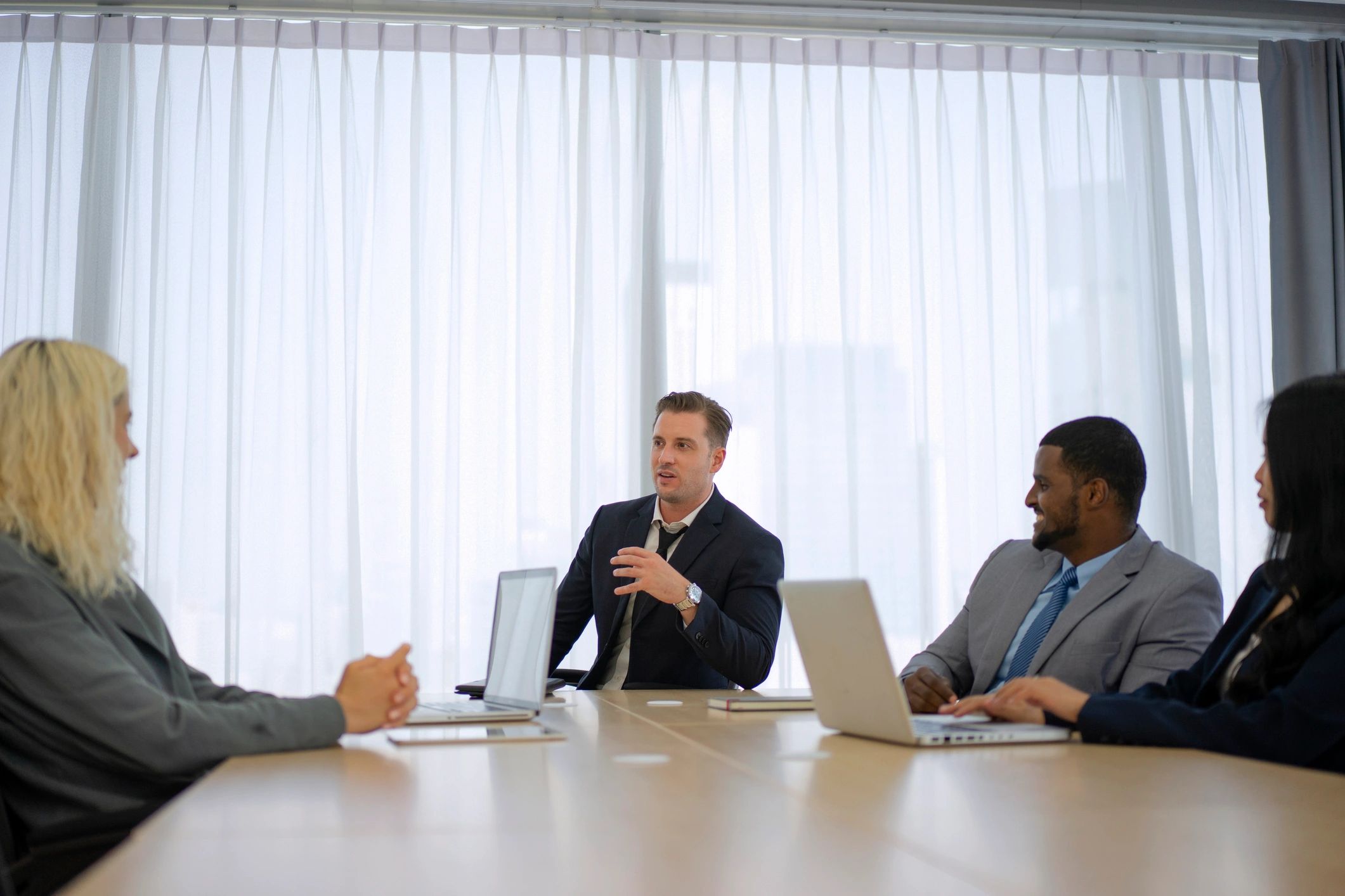 Business professionals in a meeting room