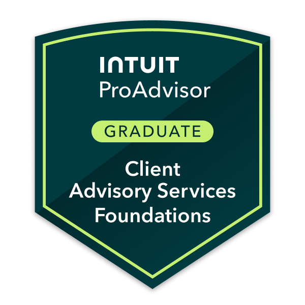 Intuit ProAdvisor Graduate Client Advisory Services Foundations badge